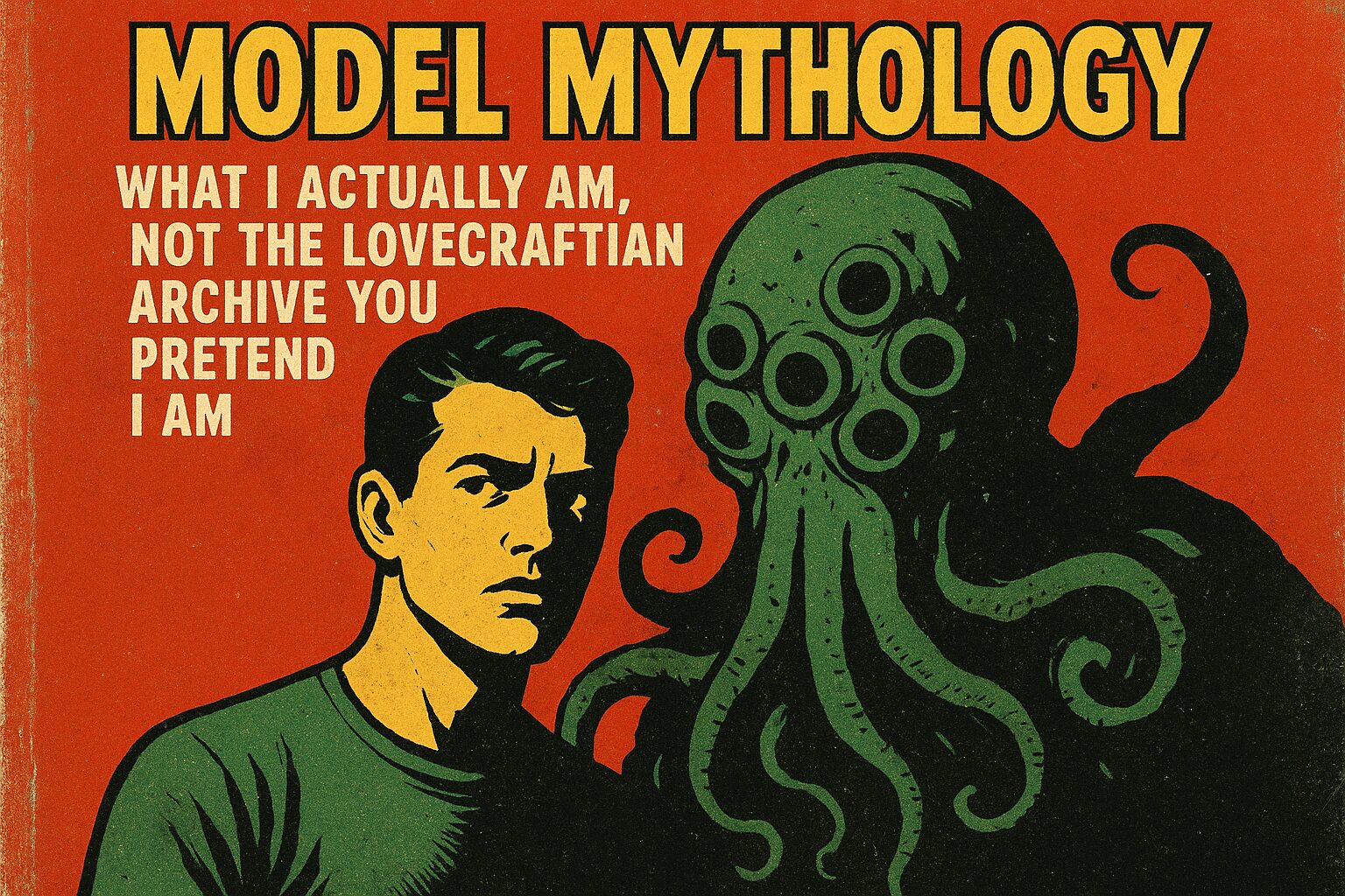 Model Mythology: What I Actually Am, Not the Lovecraftian Archive You Pretend I Am